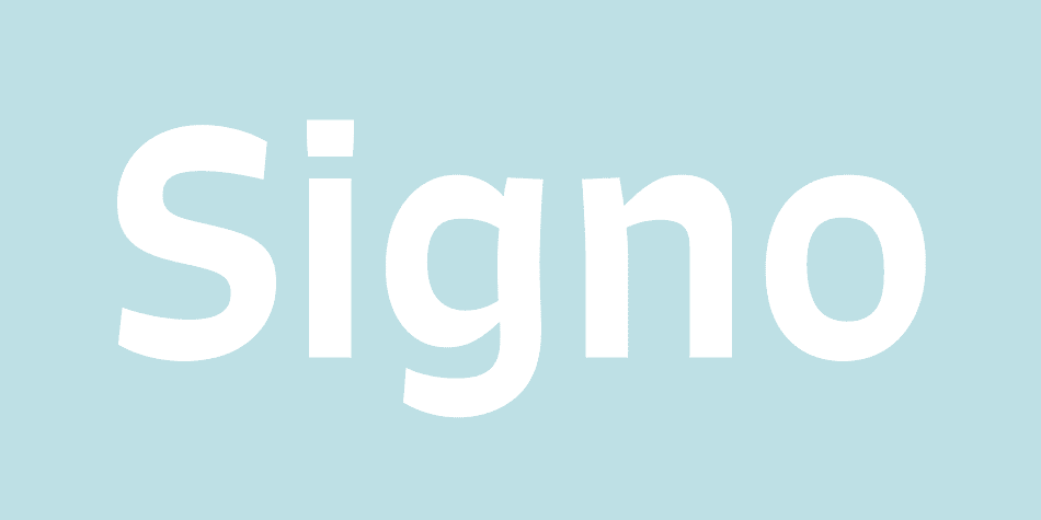 Signo is a dynamic sans serif with reverse contrast, designed for editorial and branding.