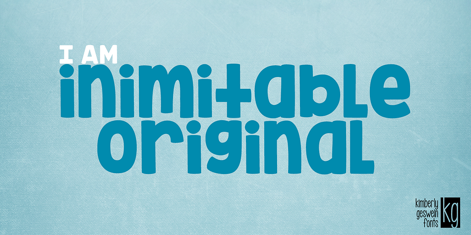Highlighting the KG Inimitable Original font family.