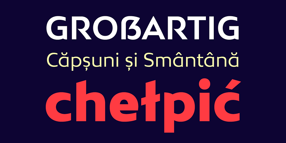 Bw Mitga font family example.