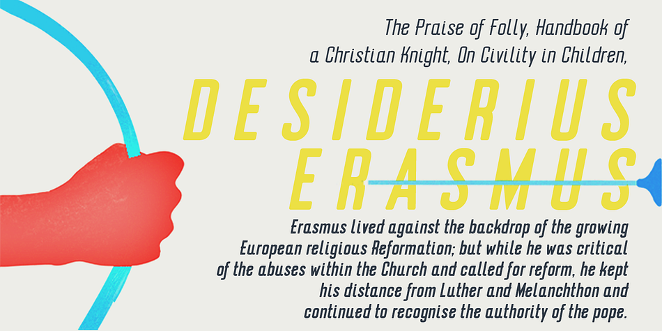 Erazm font family sample image.