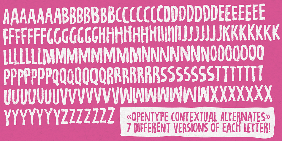 Repetition font family sample image.