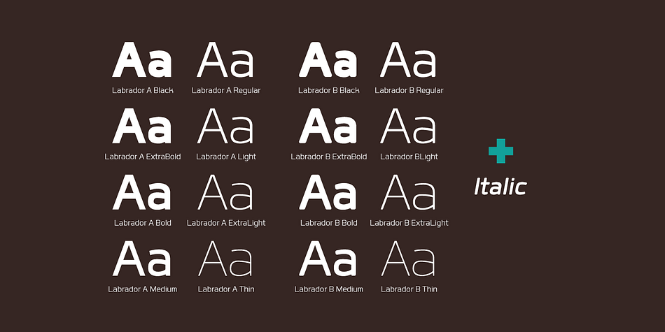 Labrador font family sample image.