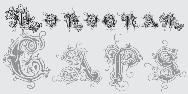 Displaying the beauty and characteristics of the Intellecta Monogram Caps font family.