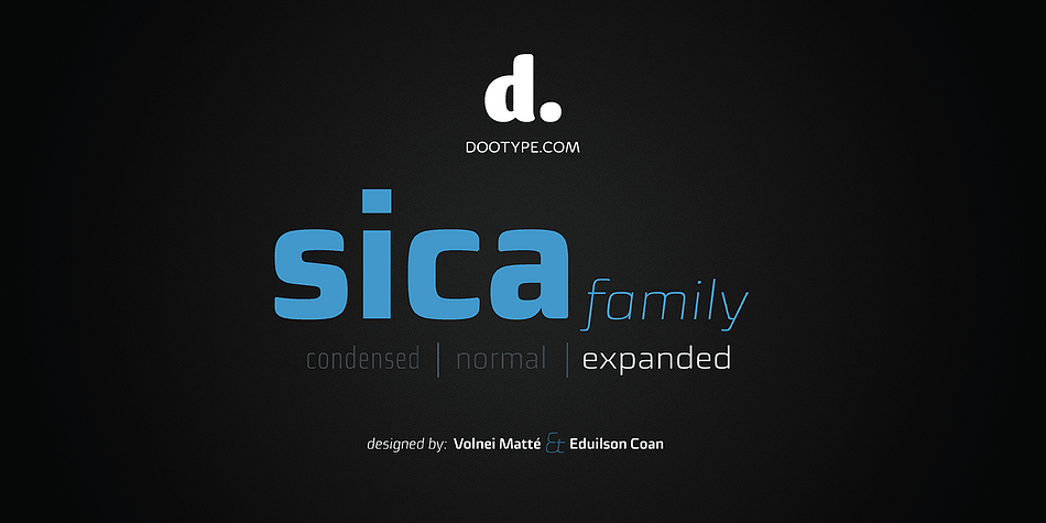 The Sica Family was designed in order to address issues related to technology, while maintaining humanistic forms. Thus, a font with square shapes emerged, but with smooth curves and slightly rounded terminals making it friendly.