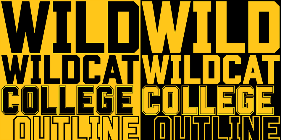 The starting point for Wildcat was the 3×5 squared grid popular for tiled lettering and American sportswear typefaces.