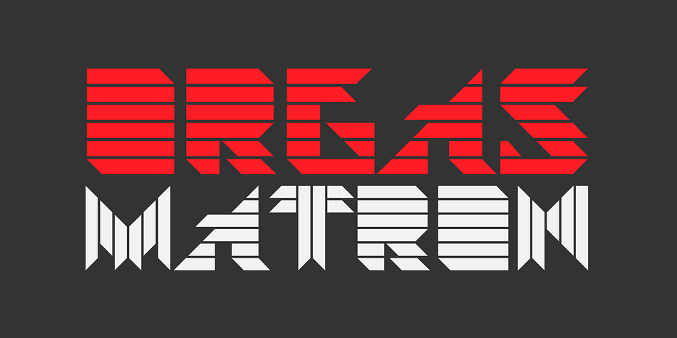 This typeface has been designed on a grid of 7×6 squares but the goal was to create variations from the grid to give the character a destructured aspect.