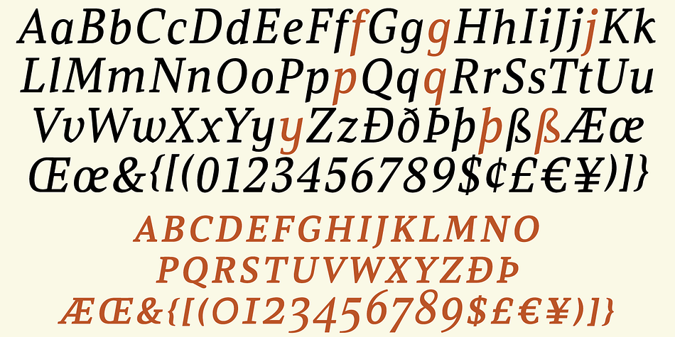 Leo font family sample image.