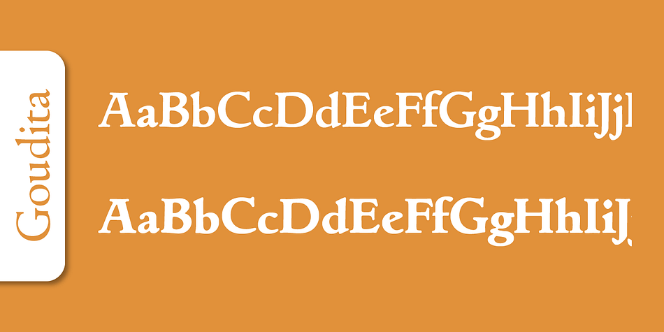 Emphasizing the popular Goudita Serial font family.