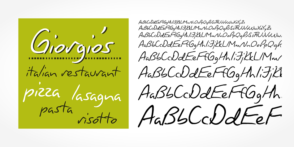 Giorgio Handwriting is a beautiful typeface that mimics true handwriting closely.