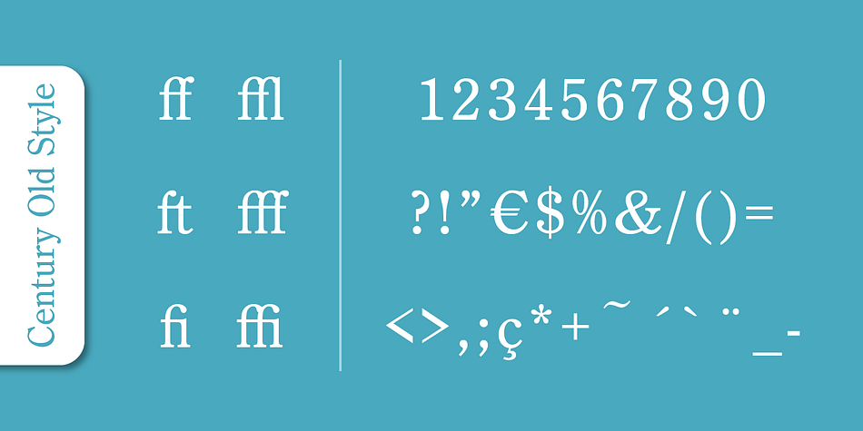 Emphasizing the favorited Century Old Style Pro font family.