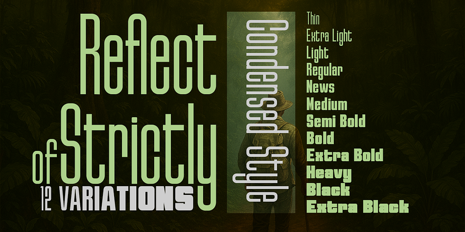 Reflect of Strictly Condensed Font