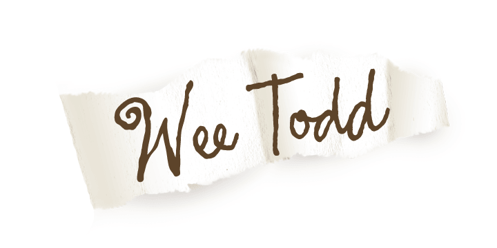 Wee Todd is a well-connected script font in the rough style of a lefty.
