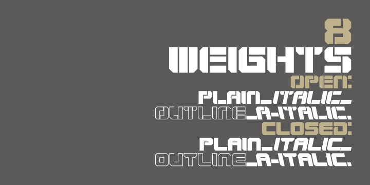 VideoTech font family example.