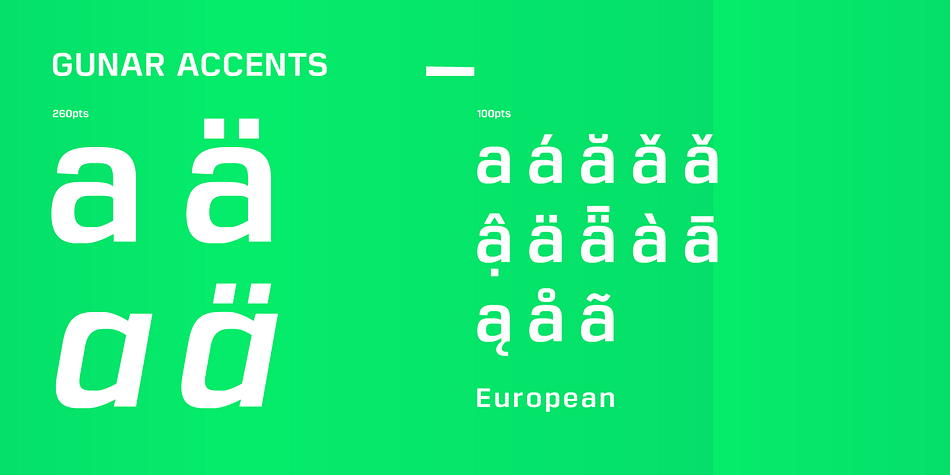 Highlighting the Gunar font family.