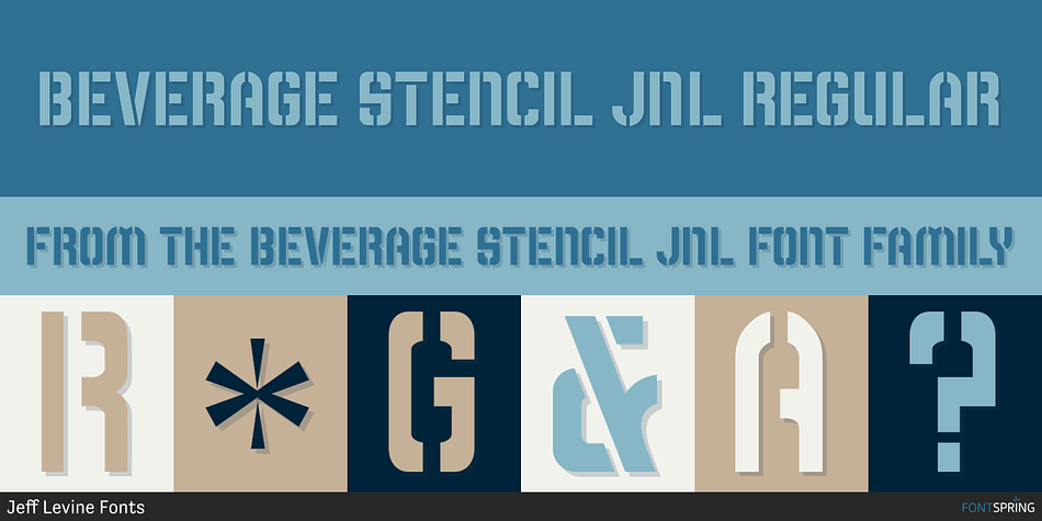 Beverage Stencil JNL Regular Font