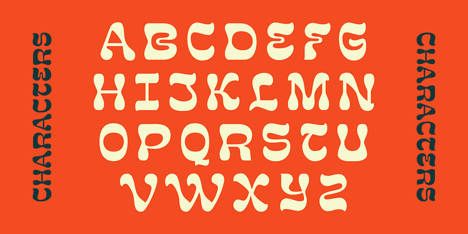 This uppercase typeface gallops between classic Western serifs and a groovy 70s vibe, offering a unique, fun aesthetic.