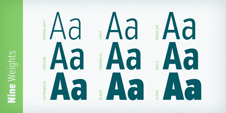 Complete typographic features include:
Small caps
Complete “f” ligature set (improves text flow in longer settings)
Discretionary ligatures
Alternate connected ligatures (to access, use style set 1 or stylistic alternates)
Oldstyle numerals and currency
Tabular numerals
Automatic fractions
Superiors and inferiors
Ordinals
Contextual alternate “f”
Extensive language and currency support.