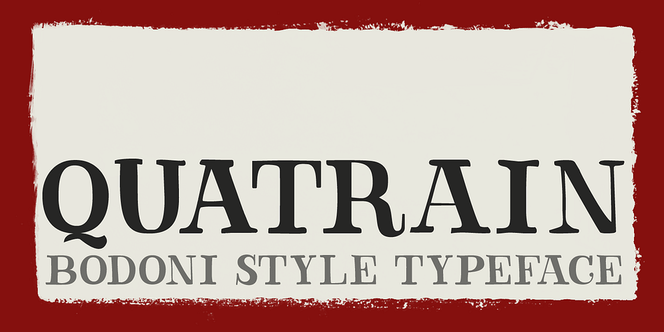 Quatrain is a hand-drawn, all caps typeface based on Bodoni.