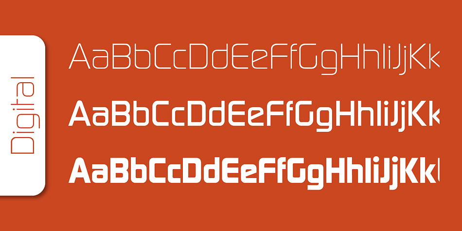 Digital Serial font family sample image.