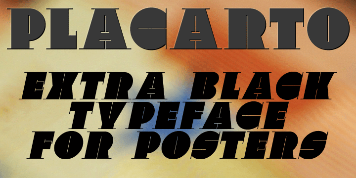 Placarto 4F font family sample image.