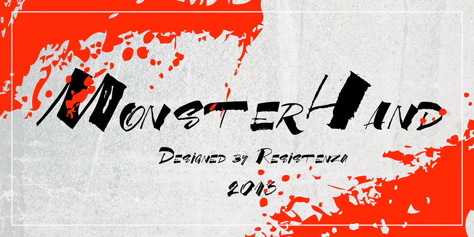 Displaying the beauty and characteristics of the MonsterHand font family.