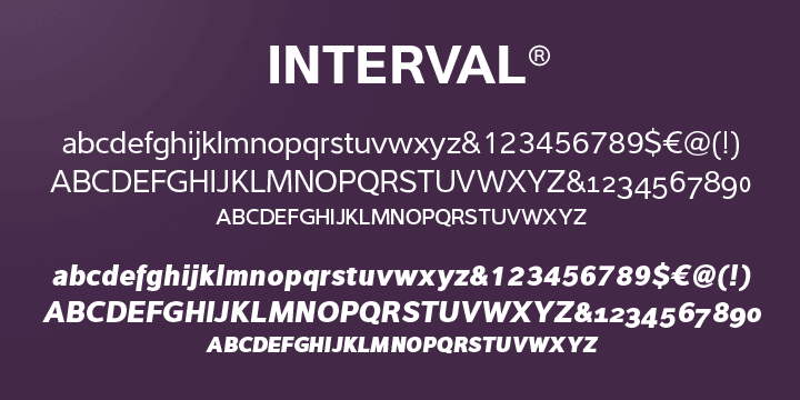 Emphasizing the popular Interval Sans Pro font family.