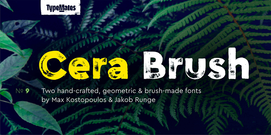 Cera Brush is the handmade display companion to clean multi-script Cera and Cera Stencil.