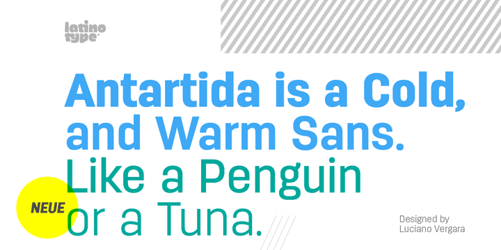 Antartida is a sans serif typeface, while it is monolinear simple structure give it a kind of neutral feeling, is functional, clean and minimal.