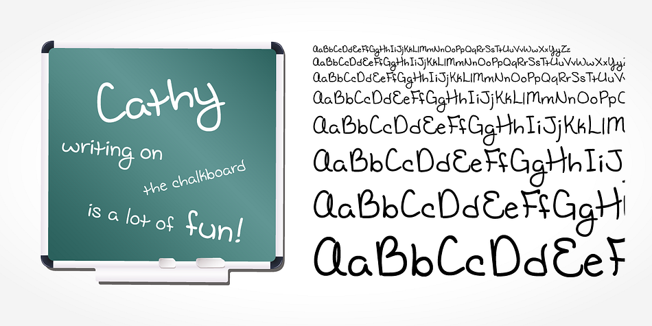 Cathy Handwriting is a beautiful typeface that mimics true handwriting closely.