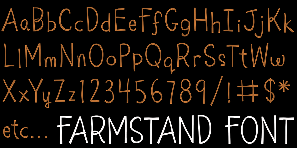 Farmstand font family sample image.