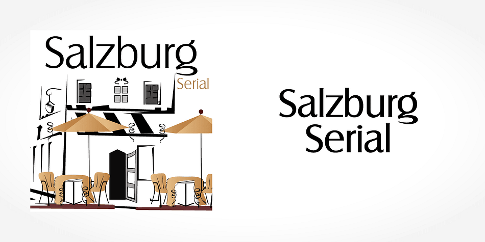 Displaying the beauty and characteristics of the Salzburg Serial font family.