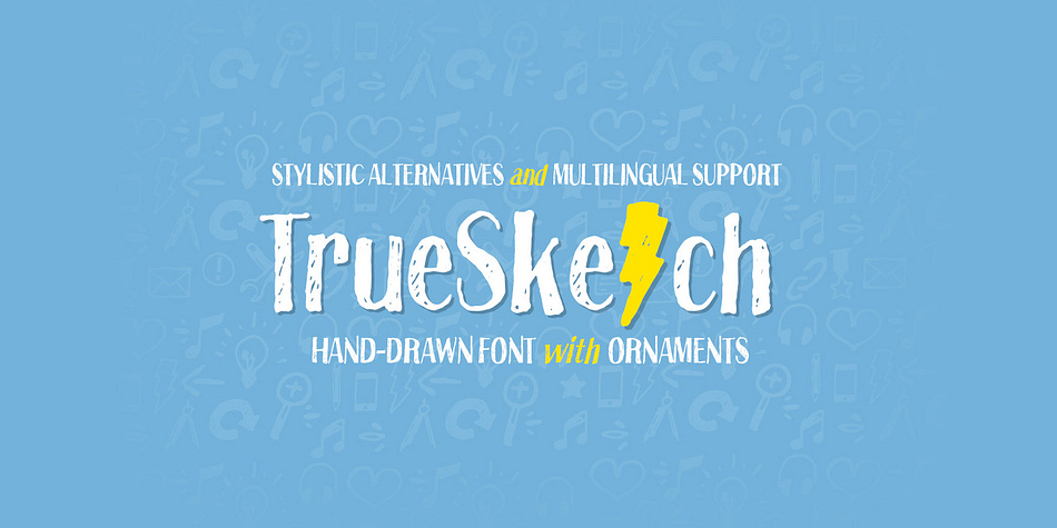 TrueSketch is a fun, practical and versatile font that can be used in various digital projects.