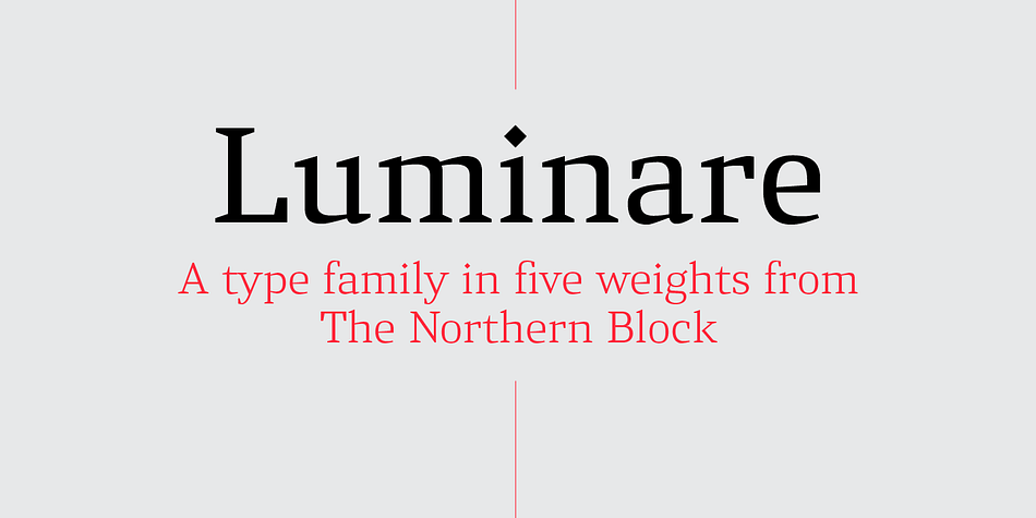 Displaying the beauty and characteristics of the Luminare font family.