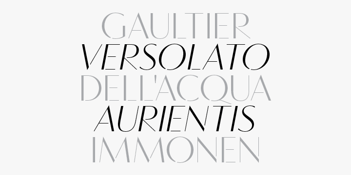 Abandoning traditionally executed cursive italic letterforms retains Vanitas Stencil’s distinct characteristic through each style.