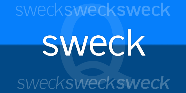 Sweck is a new sans serif font in three weights with italics.