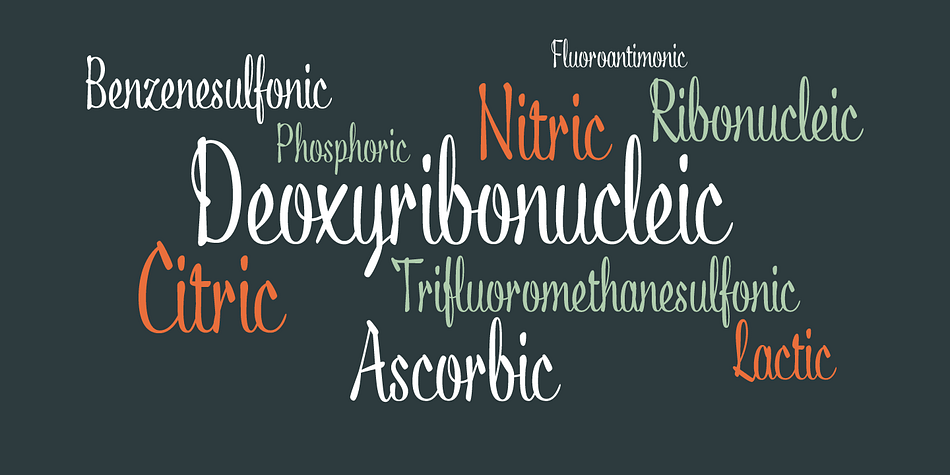 Emphasizing the favorited Acid font family.