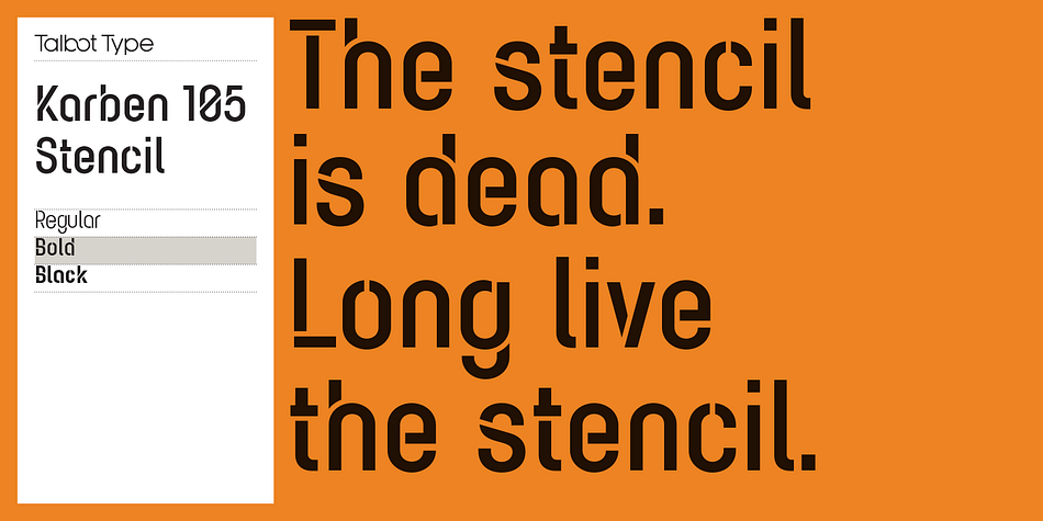 Karben 105 Stencil is closely related to Karben 105 and Karben 205.