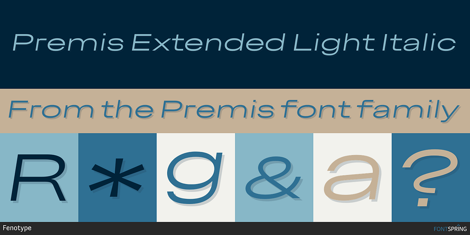 Premis Extended Light Italic Font
