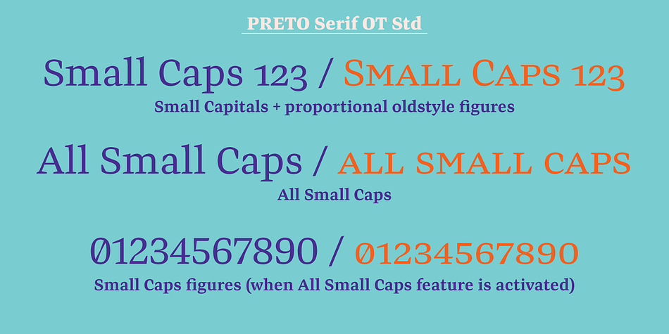 Preto Serif OT Std font family example.