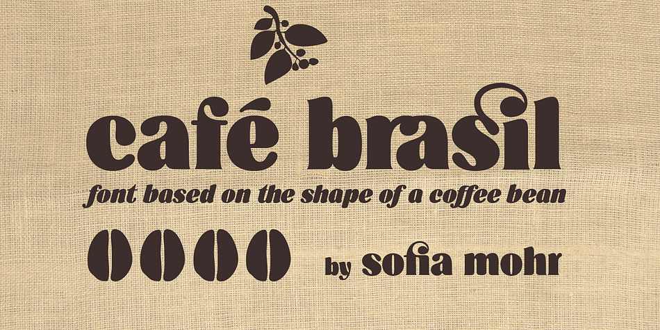 Café Brasil is a font designed to represent coffee, especially for use in packaging, brand titles, logos and menus.