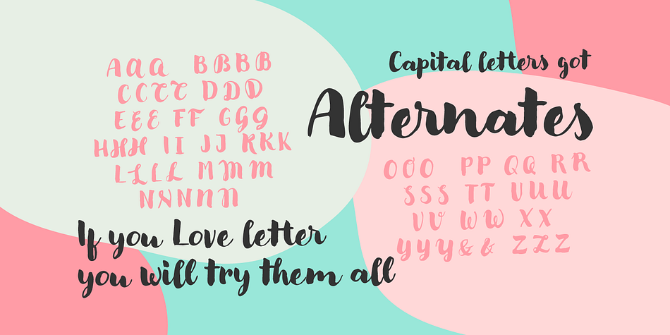Modern Love font family sample image.