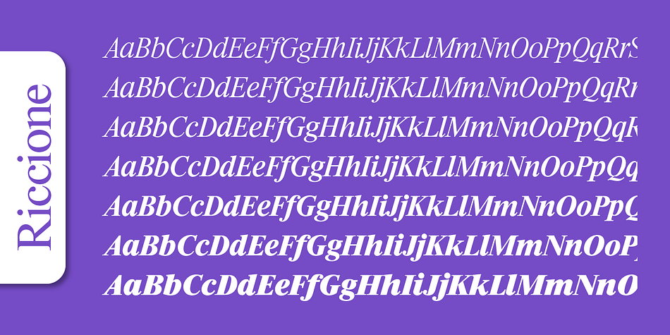 Emphasizing the popular Riccione Serial font family.