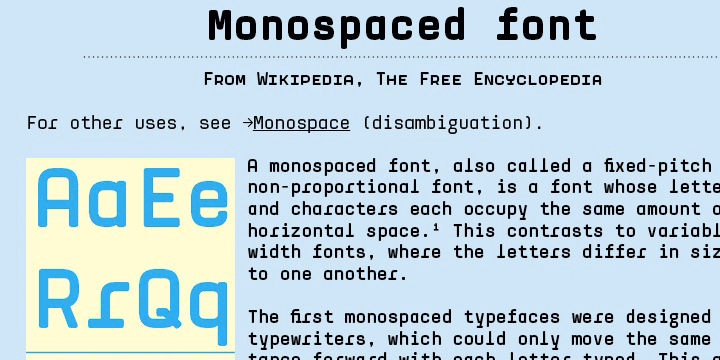 Mingray Mono font family example.