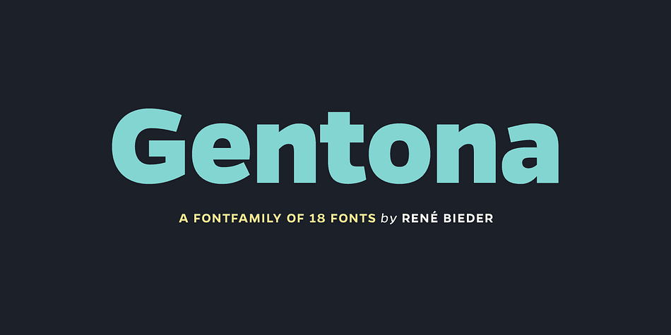 Designed for a wide range of applications, Gentona was intended to support the goals of contemporary design paired with a mostly swiss oriented demand on typography – neutrality.