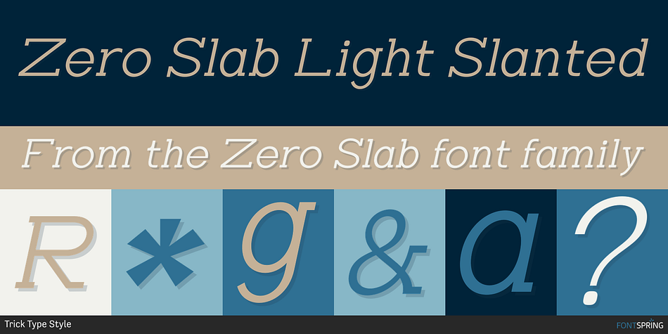 Zero Slab Light Slanted Font