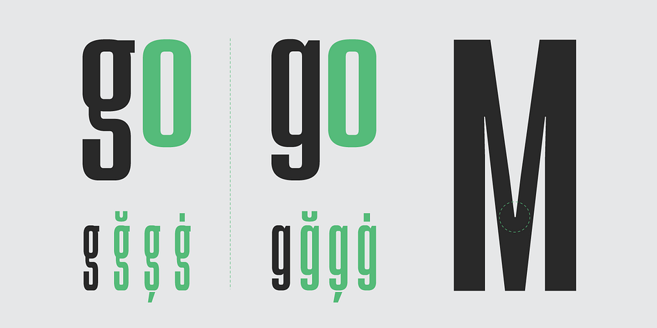 Kizo font family example.