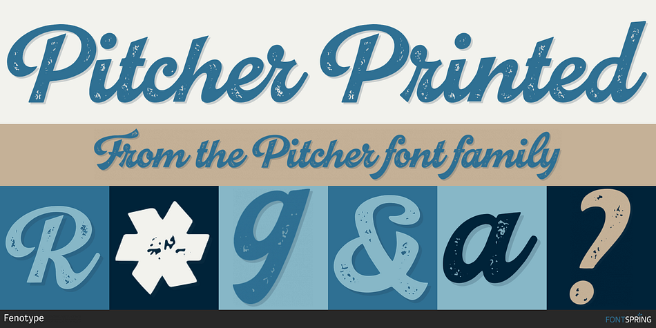 Pitcher Printed Font