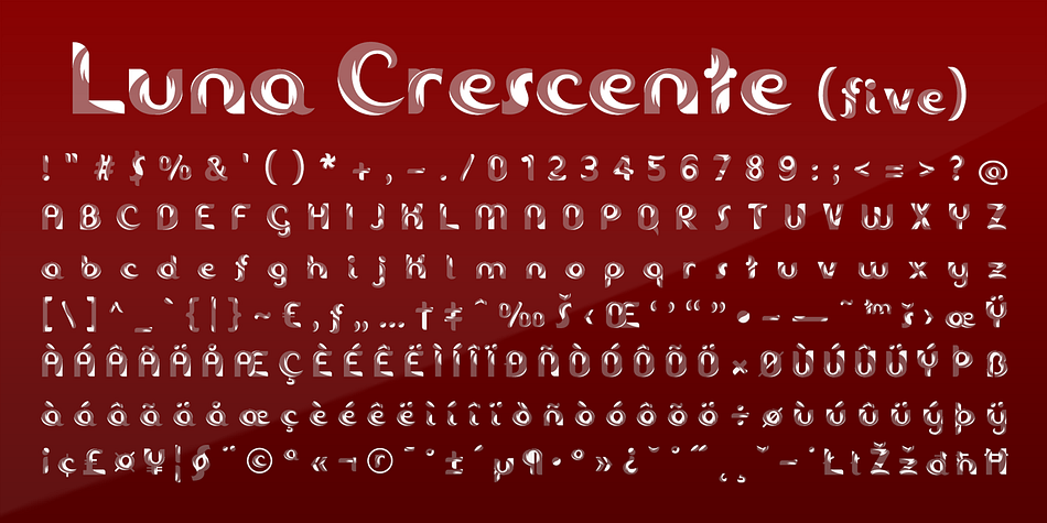 Luna Crescente is a six font, display family by Cerri Antonio.