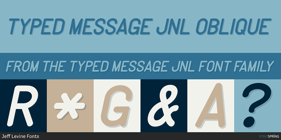Typed Message JNL Oblique Font