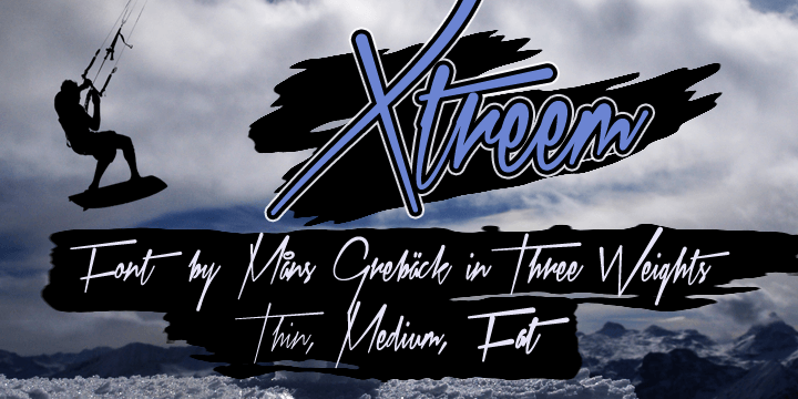 Best described as a popular script, Xtreem is wild and emits an unpredictable and spontaneous vibe.